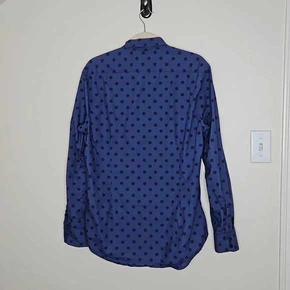 Boden Men's Blue Polka Dot Cotton Button Down Shirt Size Large - Picture 7 of 9